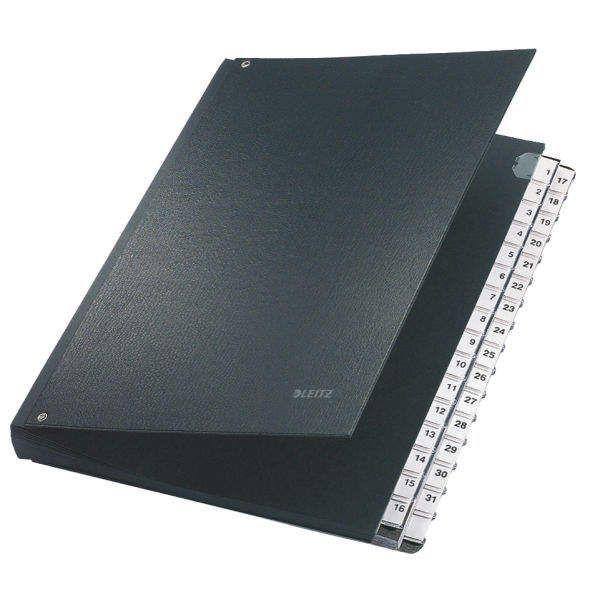 LEITZ Pultordner 1-31 32 Fächer Folienüberzug schwarz