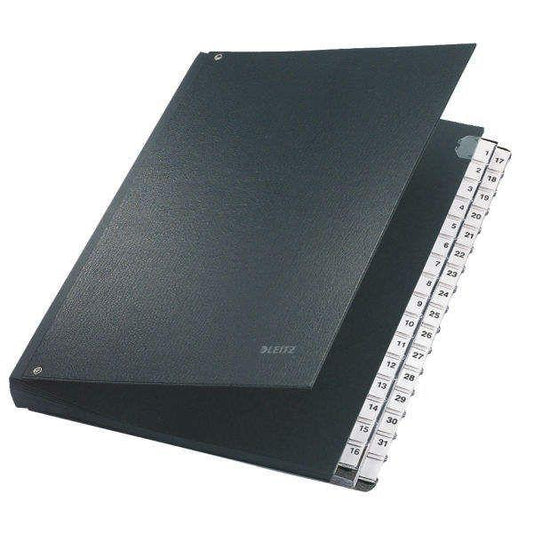 LEITZ Pultordner 1-31 32 Fächer Folienüberzug schwarz